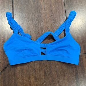 Vitamin A Electric Blue Ruffled-Strap Bikini Top